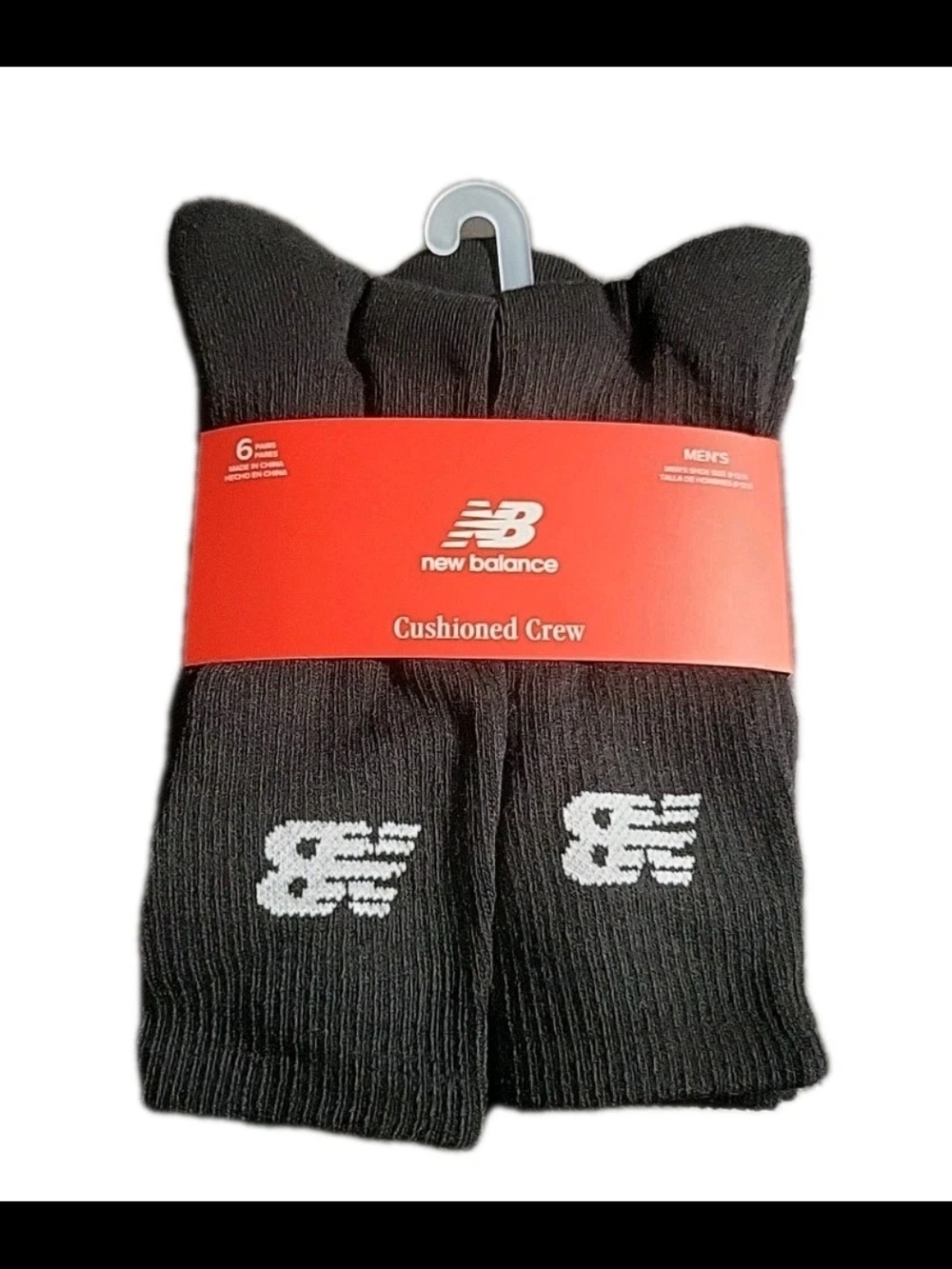 New Balance Mens Cushion Crew Socks 6-Pairs Size Large 8-12.5 New